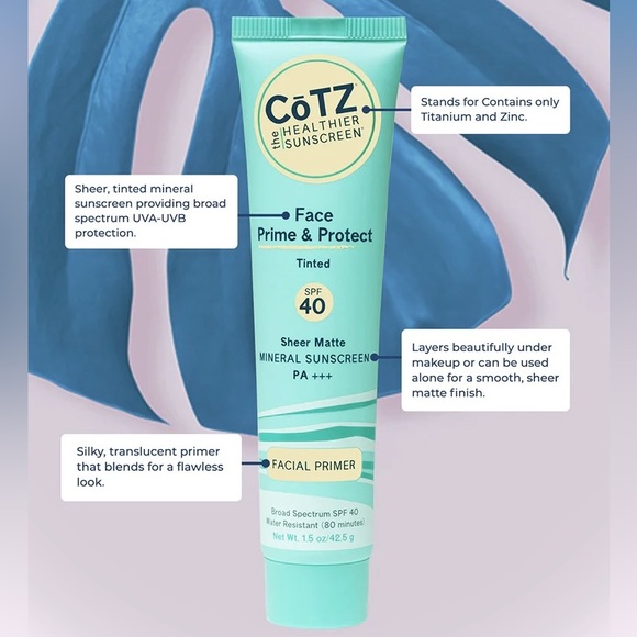 🪞 NEW COTZ Face Prime & Protect Non-Tinted Mineral Sunscreen/ Facial Prmer - Picture 2 of 4